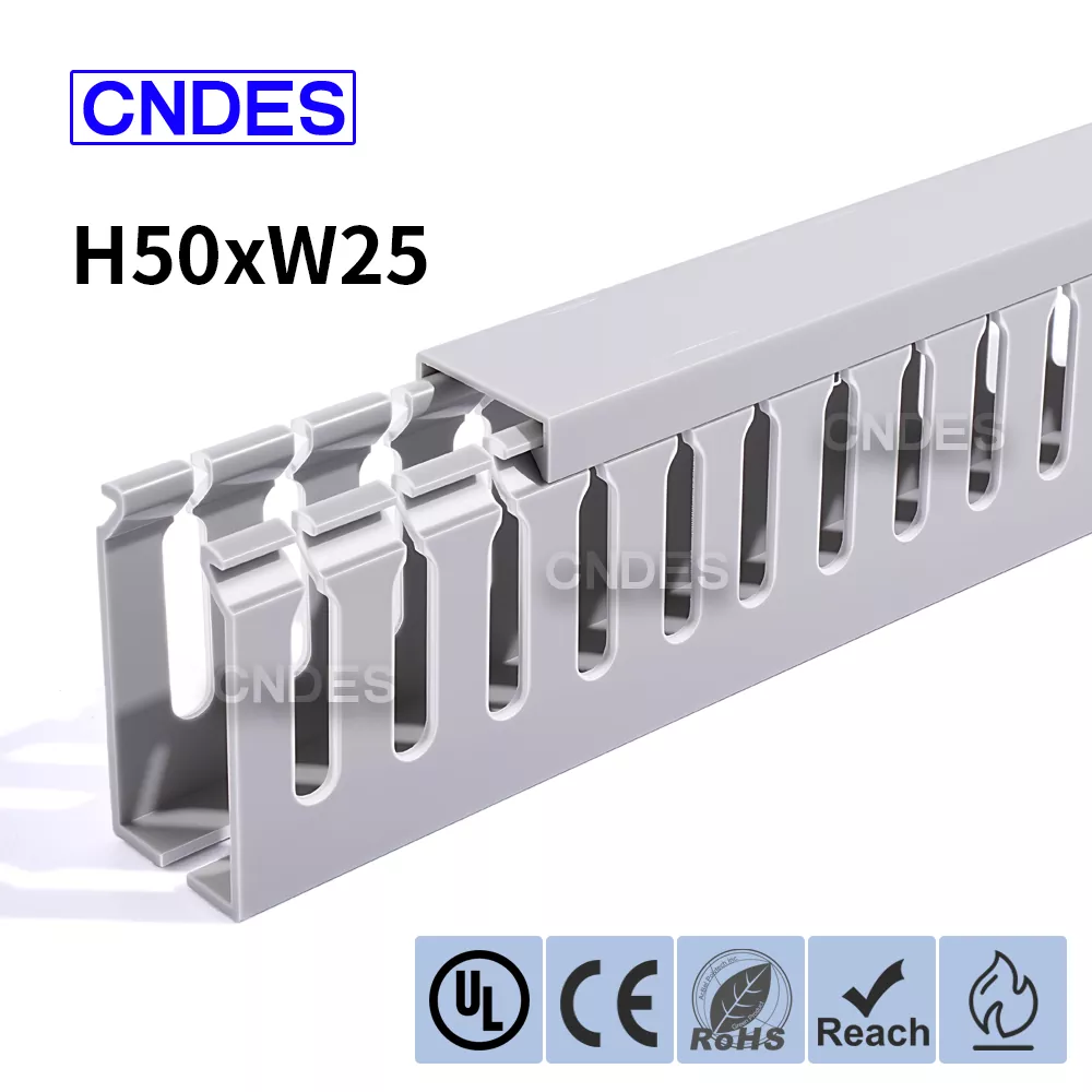 Condotto per armadio elettrico in PVC scanalato da 50 × 25 mm