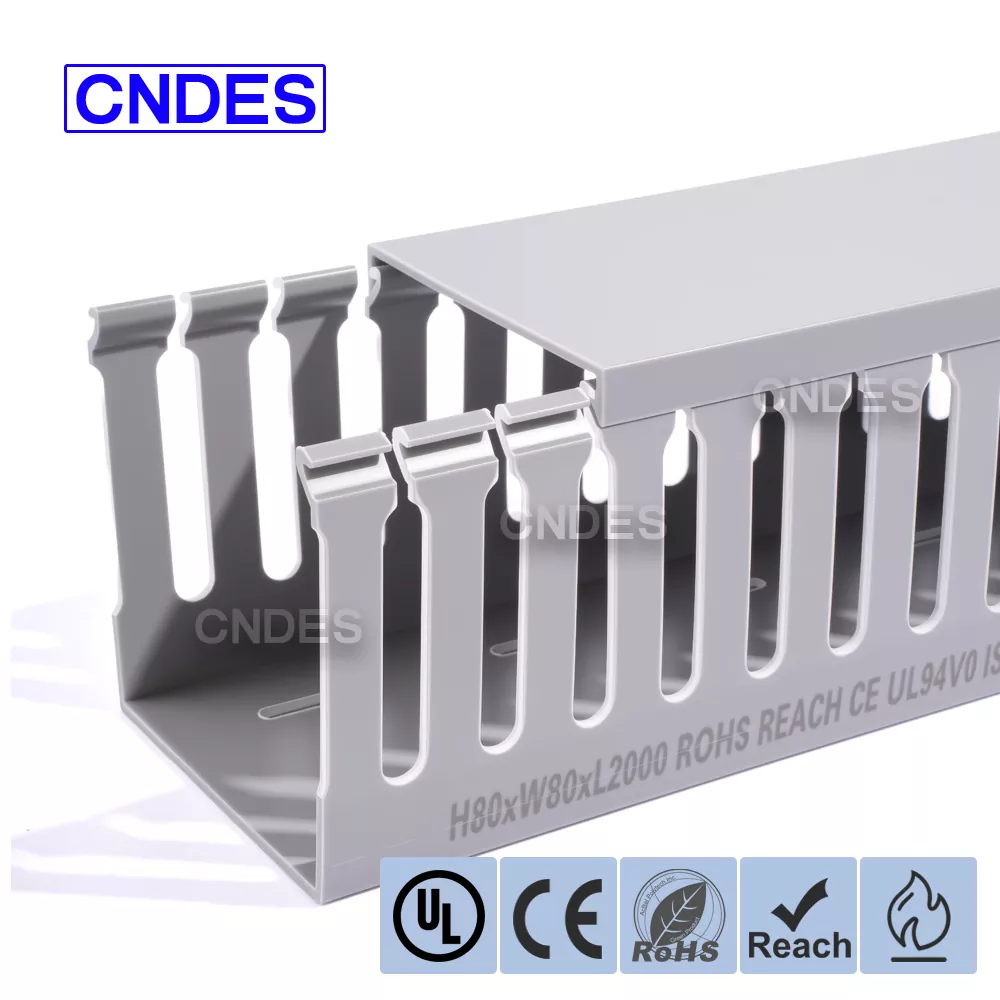 Canalina per cablaggio quadri elettrici in PVC asolata 80×80