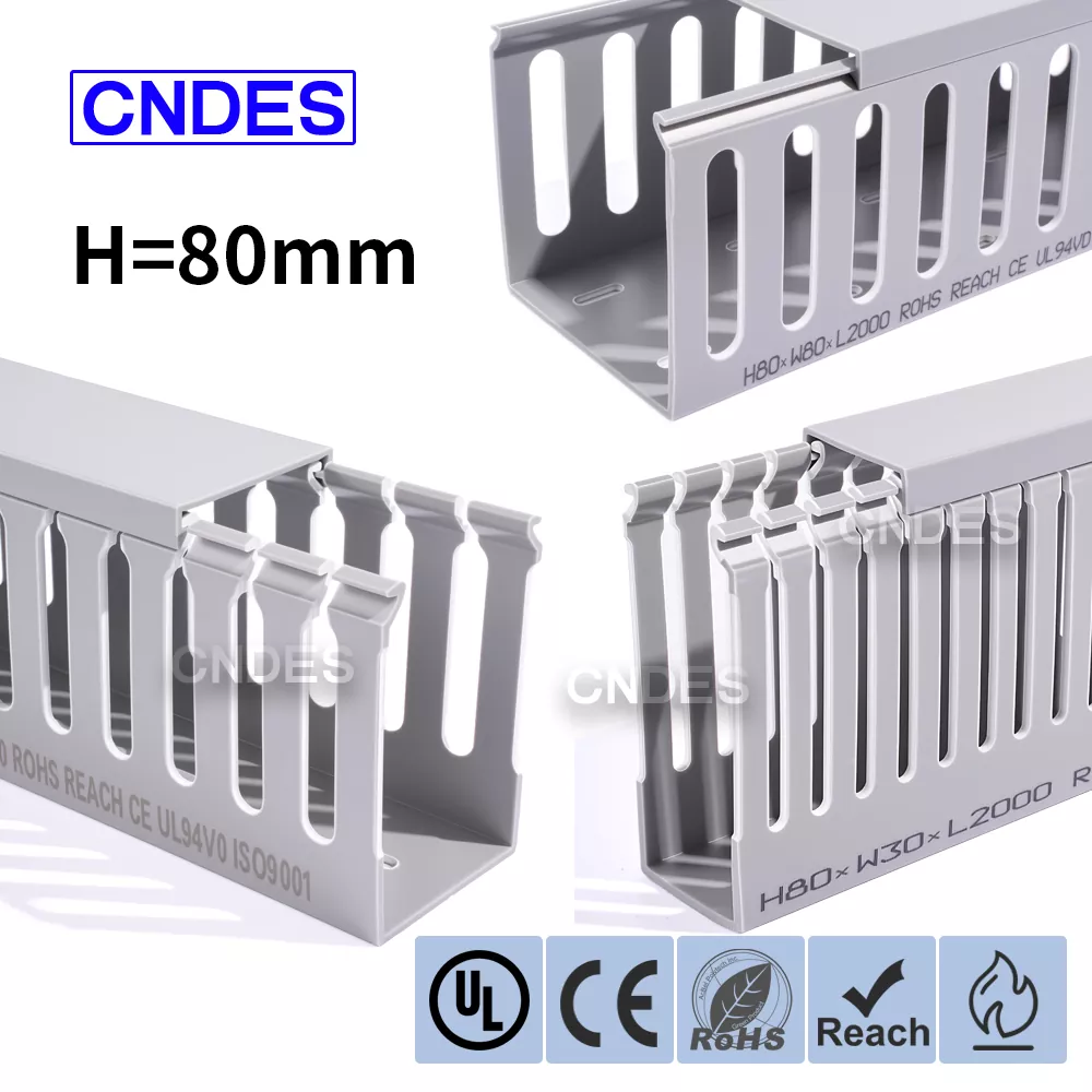 Canalina per cavi di automazione in PVC con fessura di altezza 80