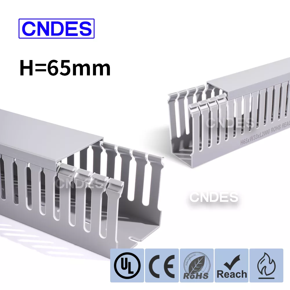 Canalina per cablaggio industriale in PVC con fessura di altezza 65 mm