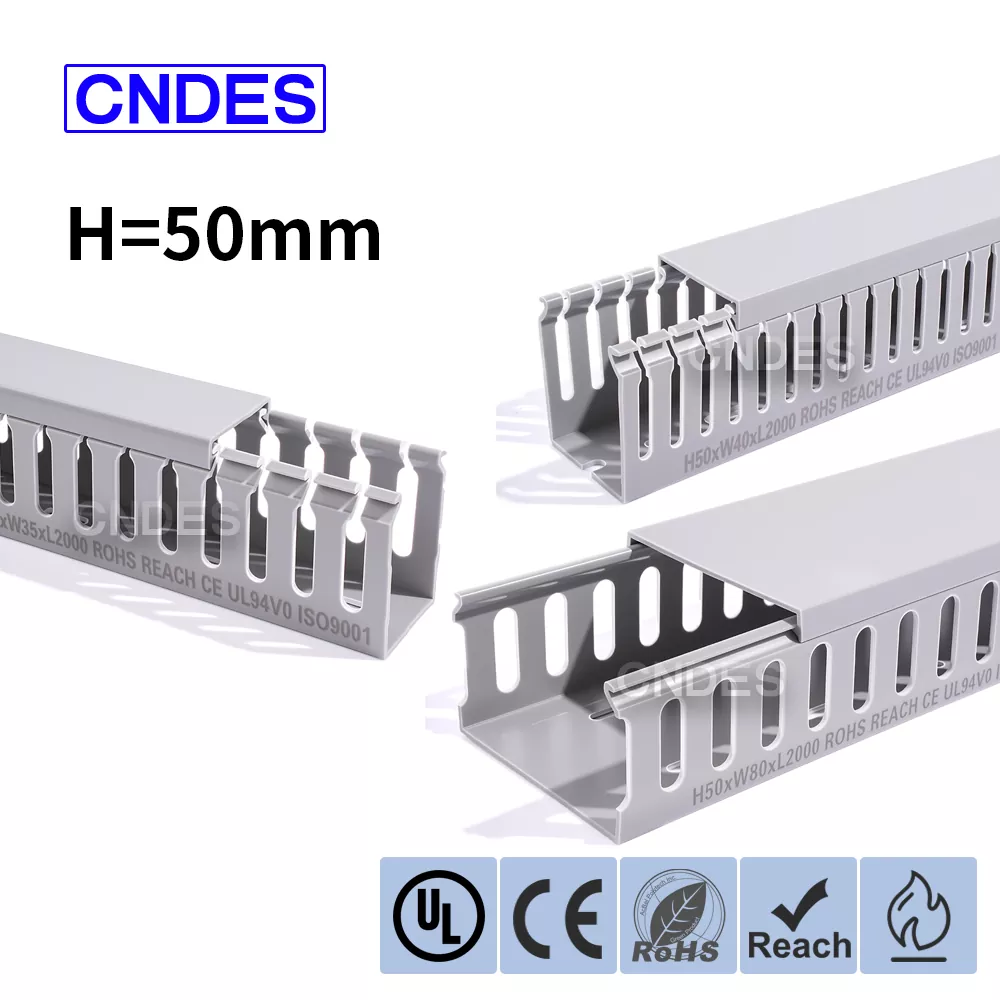 Canalina per cablaggio pannello in PVC con fessura di altezza 50 mm